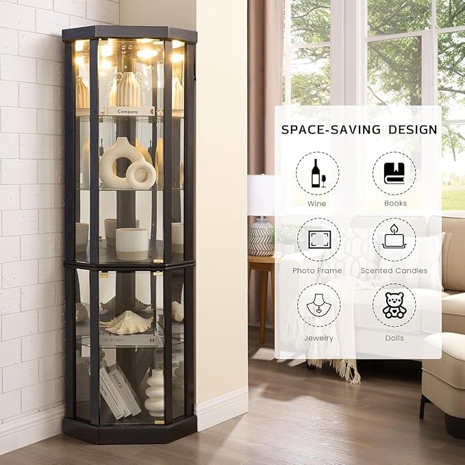Anwick Corner Display Curio Cabinets