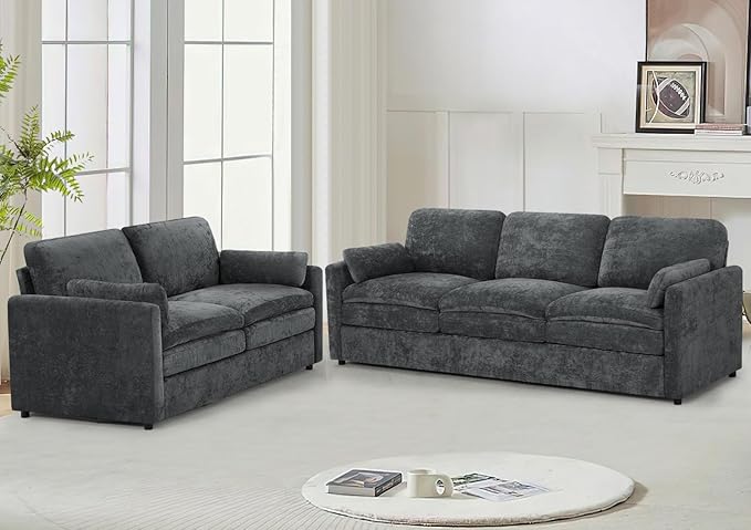 Chenille Upholstered Sofa Set