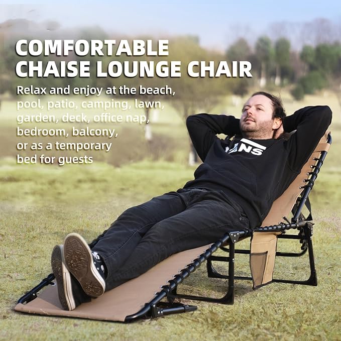 Folding Chaise Lounge Chair Bed