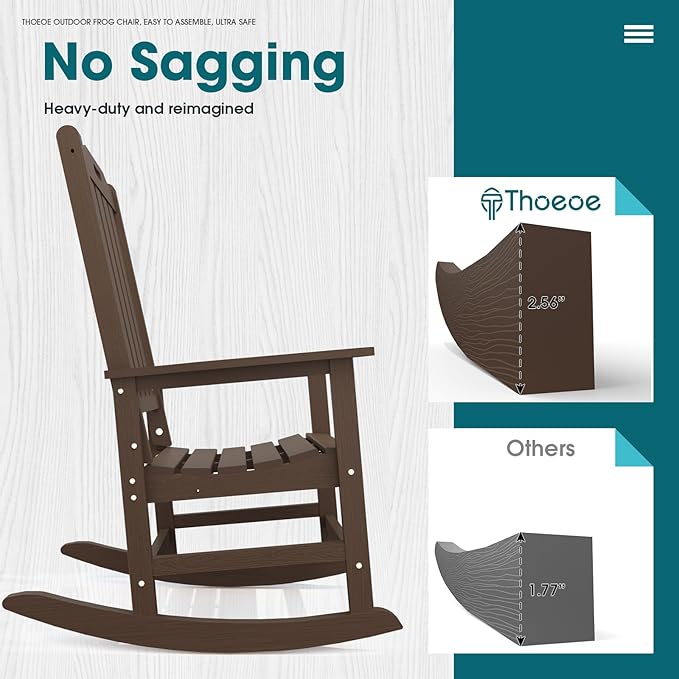 THOEOE Oversized Rocking Chair, Outdoor Rocking Chair