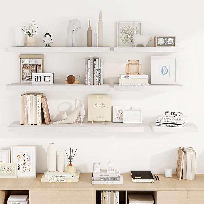 Acovy 48 Inch Floating Shelves, Wooden Shelves