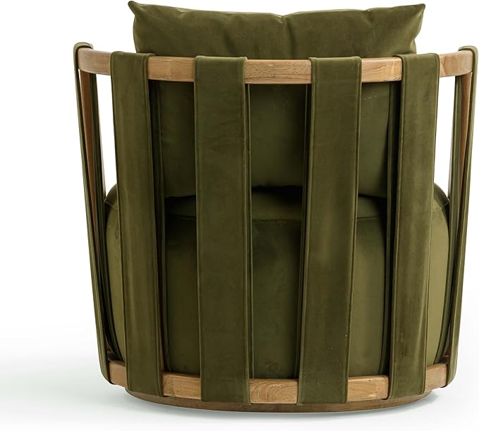 First of a Kind Swivel Chair in Green Plywood