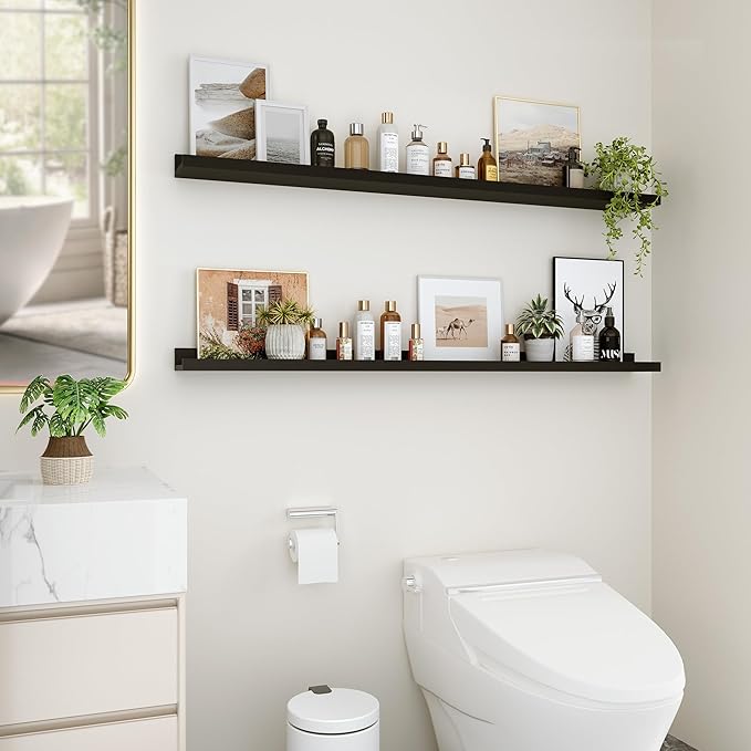 Floating Shelves for Wall, 48 inch Wood Floating Shelves Set of 2, Picture
