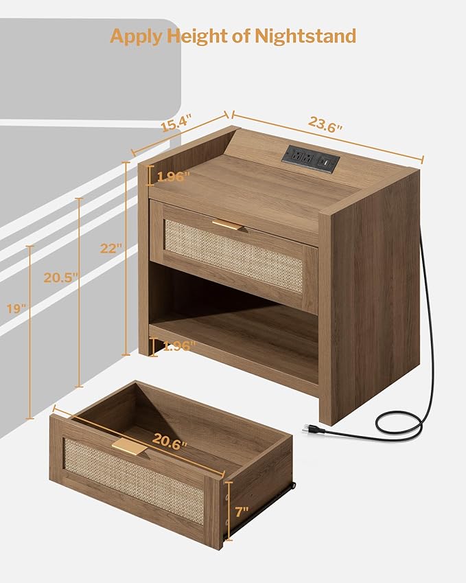 SICOTAS Night Stand Set of 2 Nightstands