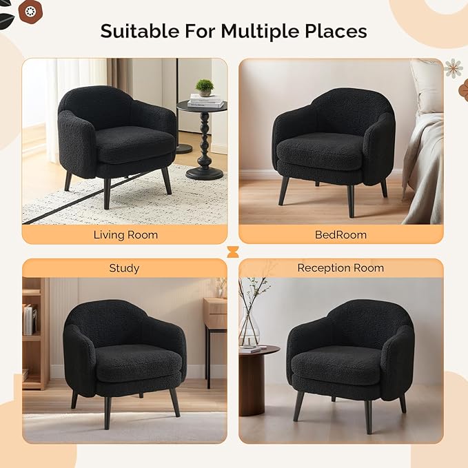 VINGLI 30.3" Wide Modern Barrel Accent Armchairs Set of 2