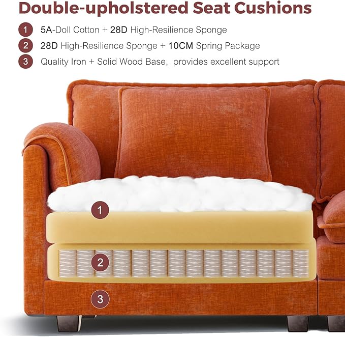 ELUCHANG Oversized 153" Modular Sectional Sofa, Comfy Deep Seat Cloud Couch