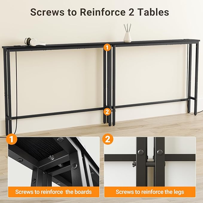 ELYKEN 94.5" Narrow Console Sofa Table