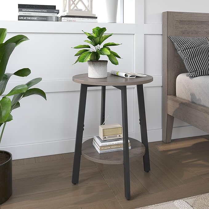 sthmec Side Table Set of 2, Small Round End Table