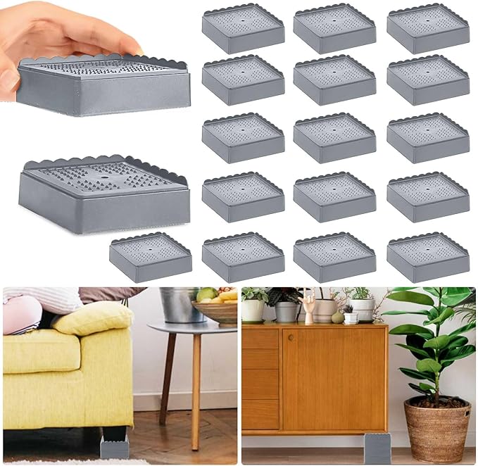 Bed Risers 1 inch, 2 inch, 3 inch, 4 inch Heavy Duty, Adjustable Furniture Riser