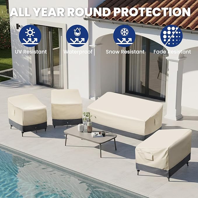 Extra Heavy Duty Patio Chair Covers Waterproof, 2 Pack Patio Furniture Covers