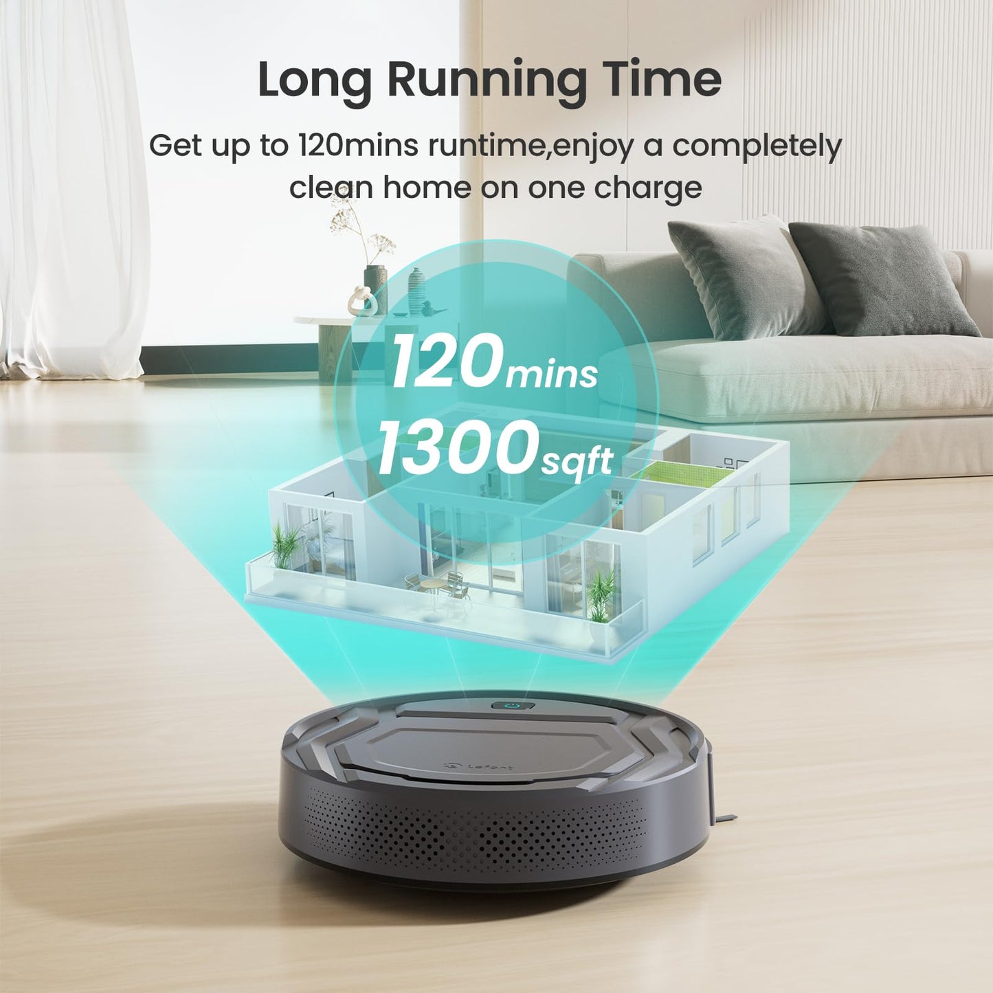 Lefant Robot Vacuum M210 Pro, Super Slim, Powerful Suction with No Tangling Port,Quiet,120 Min Runtime, Self-Charging Robotic Vacuum Cleaner, Ideal for Pet Hair, Hard Floor,App & Voice Control