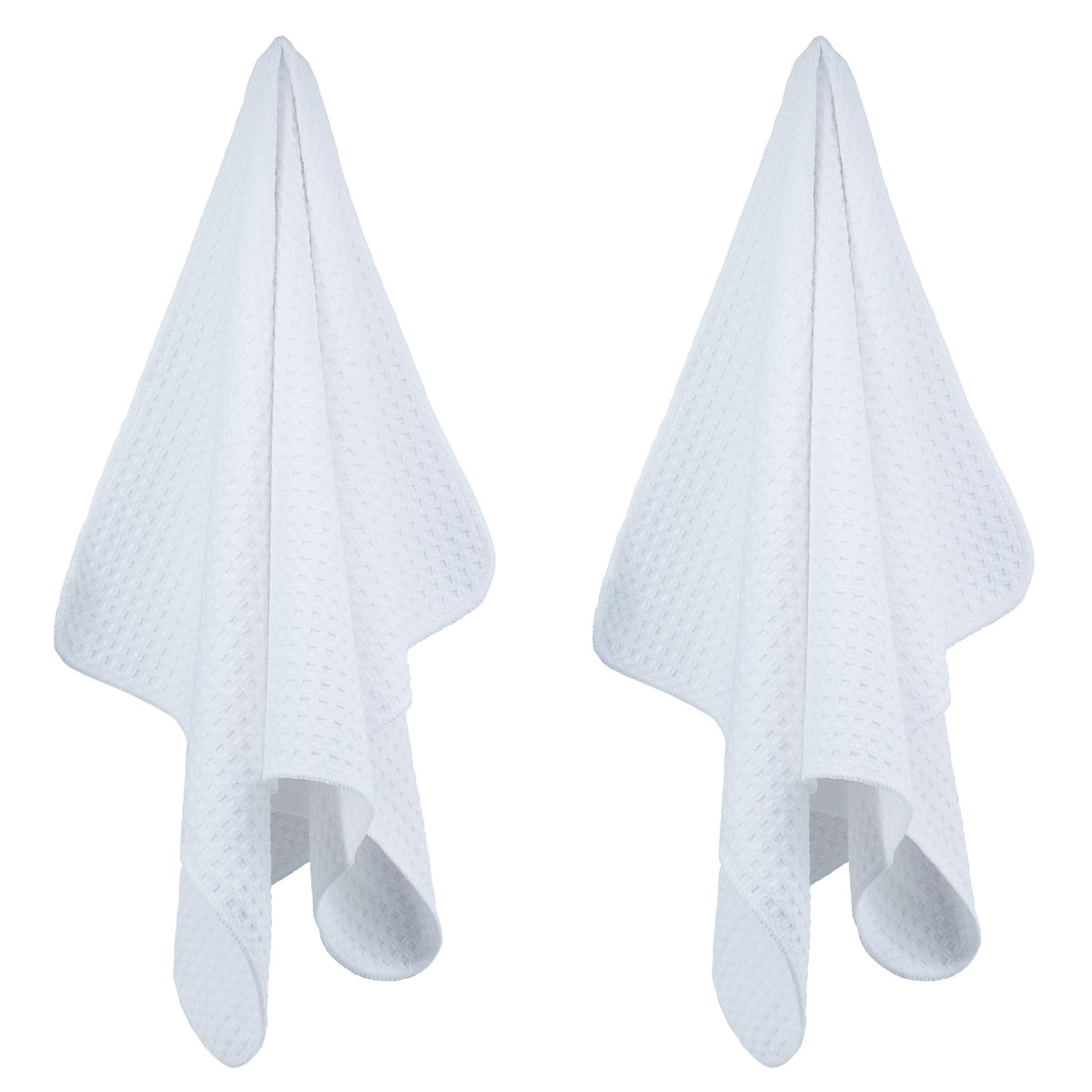 POLYTE Ultra Premium Microfiber Kitchen Dish Hand Towel Waffle Weave, 8 Pack (16x28 in, White)