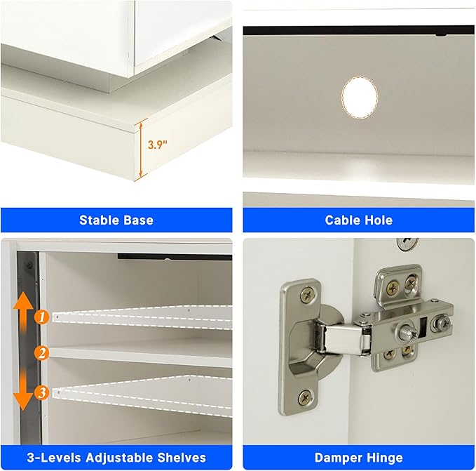 chartustriable 81IN LED TV Stands w/Power Outlet