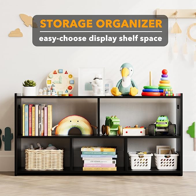 SpaceAid 5-Compartment Bookshelf, Montessori Bookcase