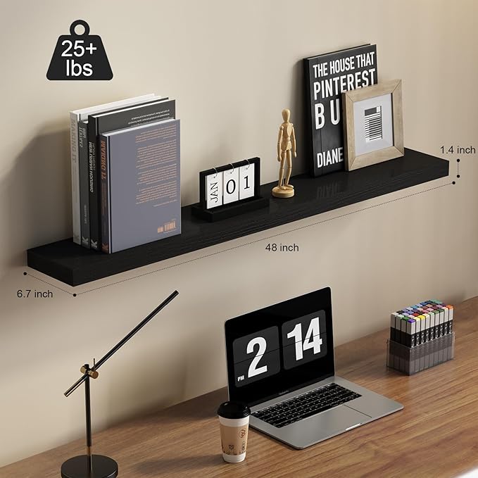 SAUMONIERES 48 Inch Floating Wall Shelves