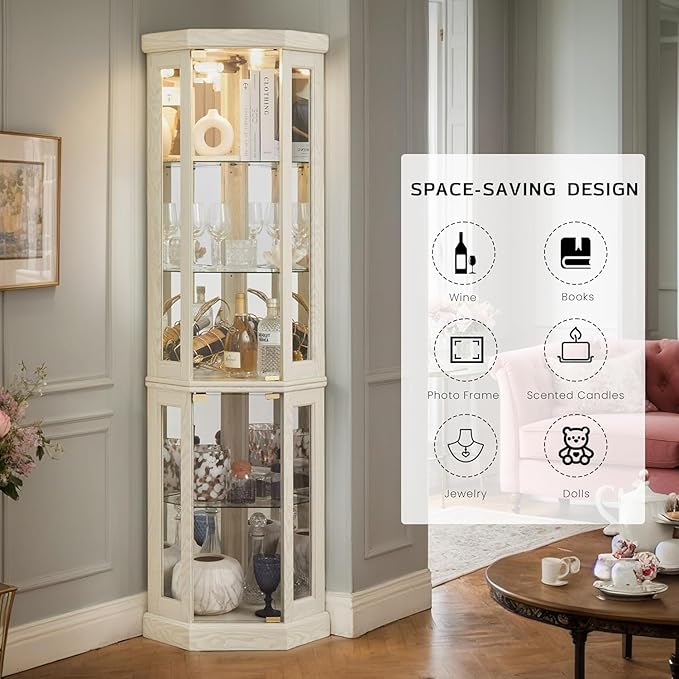 Anwick Corner Display Curio Cabinets