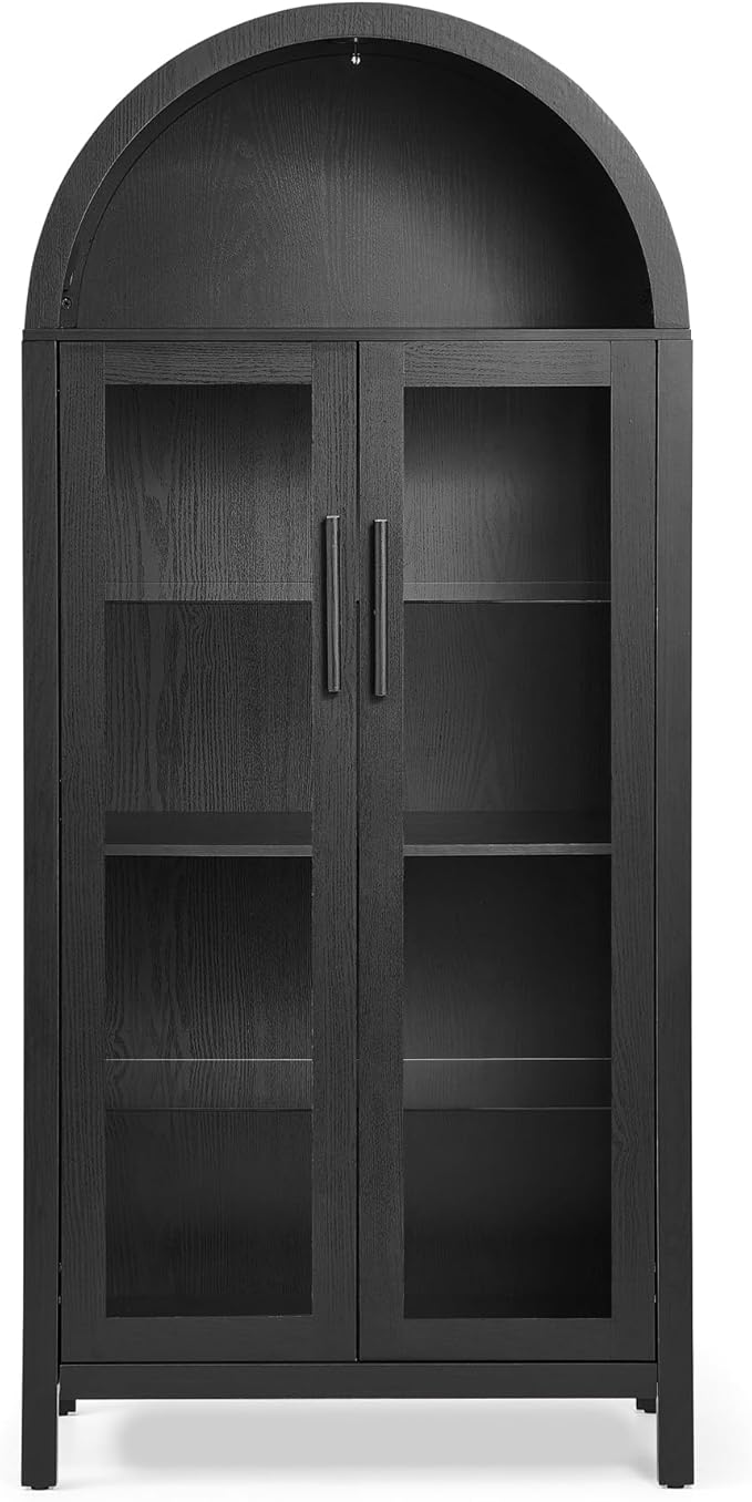 67" Black Tall Display Cabinet