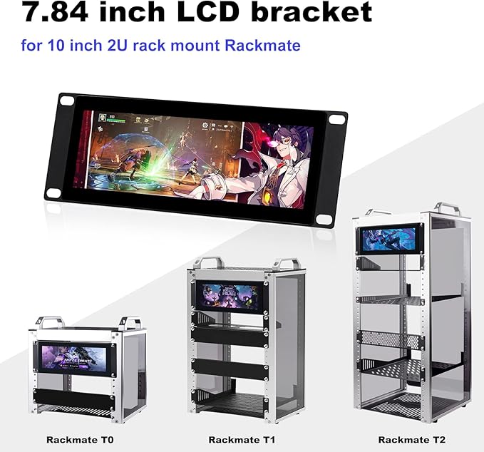 GeeekPi 7.84 inch 1280x400 LCD Touch Screen 2U Rack Mount Monitor