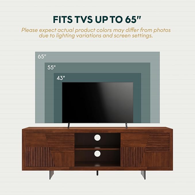 Trapeze TV Stand for Living Room – Wooden Media Console