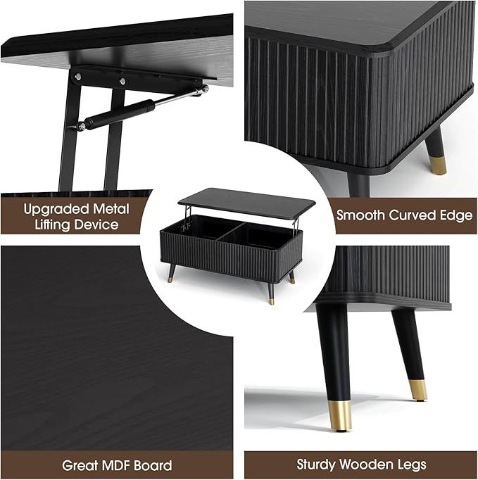 SULIVES Lift Top Coffee Table