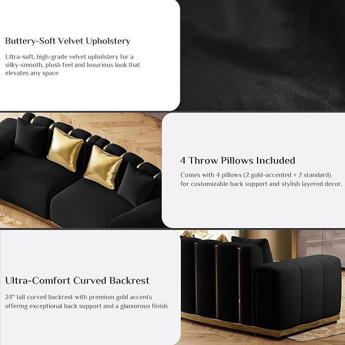 104" Oversized Velvet Chesterfield Couch
