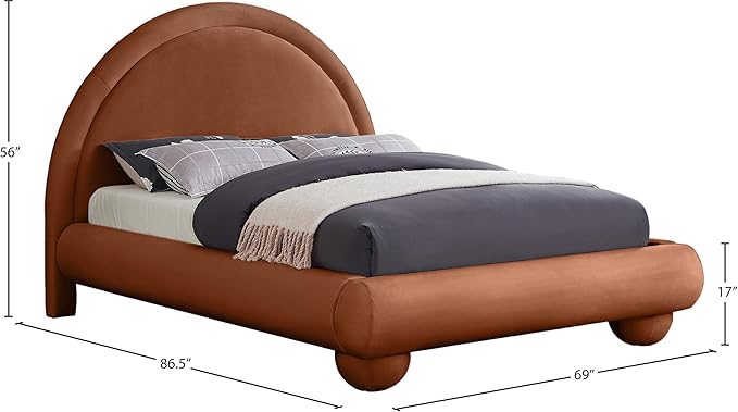 Meridian Furniture MadridCognac-F Madrid Collection Art Deco Full Bed
