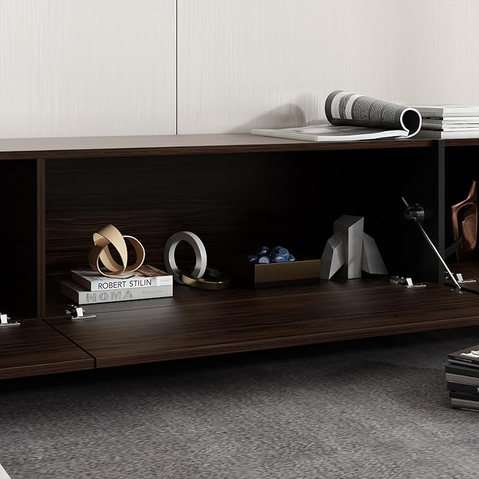 AIEGLE 95.1" W TV Stand with 4 Flip-Down Drawers, Modern Entertainment Center