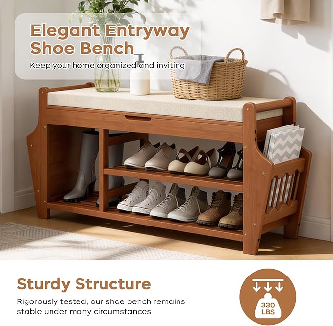oakvivo 47.2in Shoe Bench Entryway