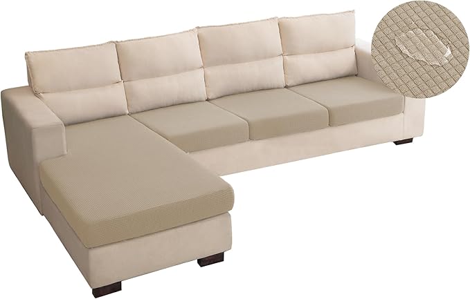 Water Repellent L Shaped Couch Covers 4 Pieces Sofa Seat Cushion Slipcovers