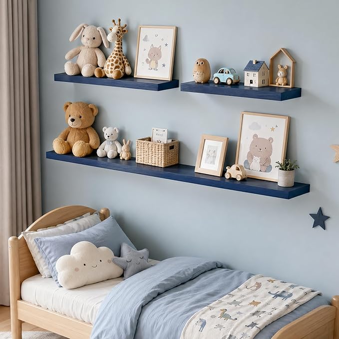 fuqing Dark Blue Floating Shelves | 24 Inch Floating Shelves