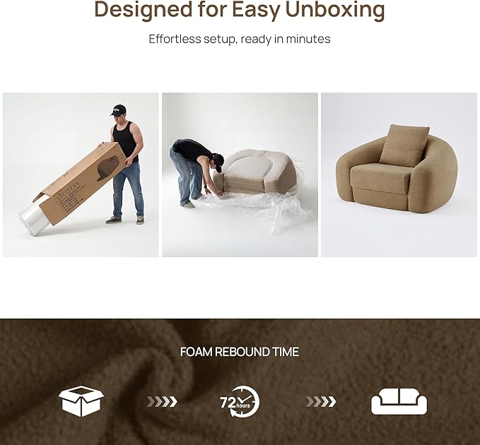 SICOTAS 49.9" Curved Convertible Sofa Couch Bed