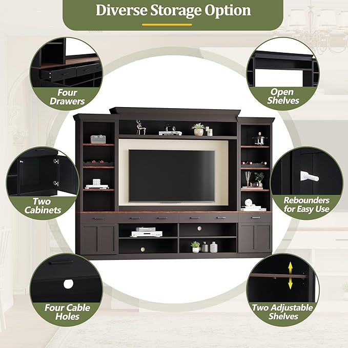 Merax Minimalist Entertainment Wall Unit Set