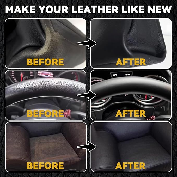 Black Leather Repair Kit for Furniture, Leather Seat Repair Kit for Cars
