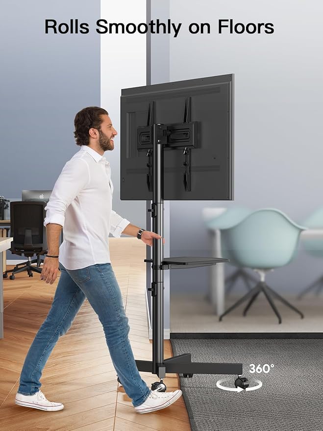 PERLESMITH Rolling TV Stand on Wheels