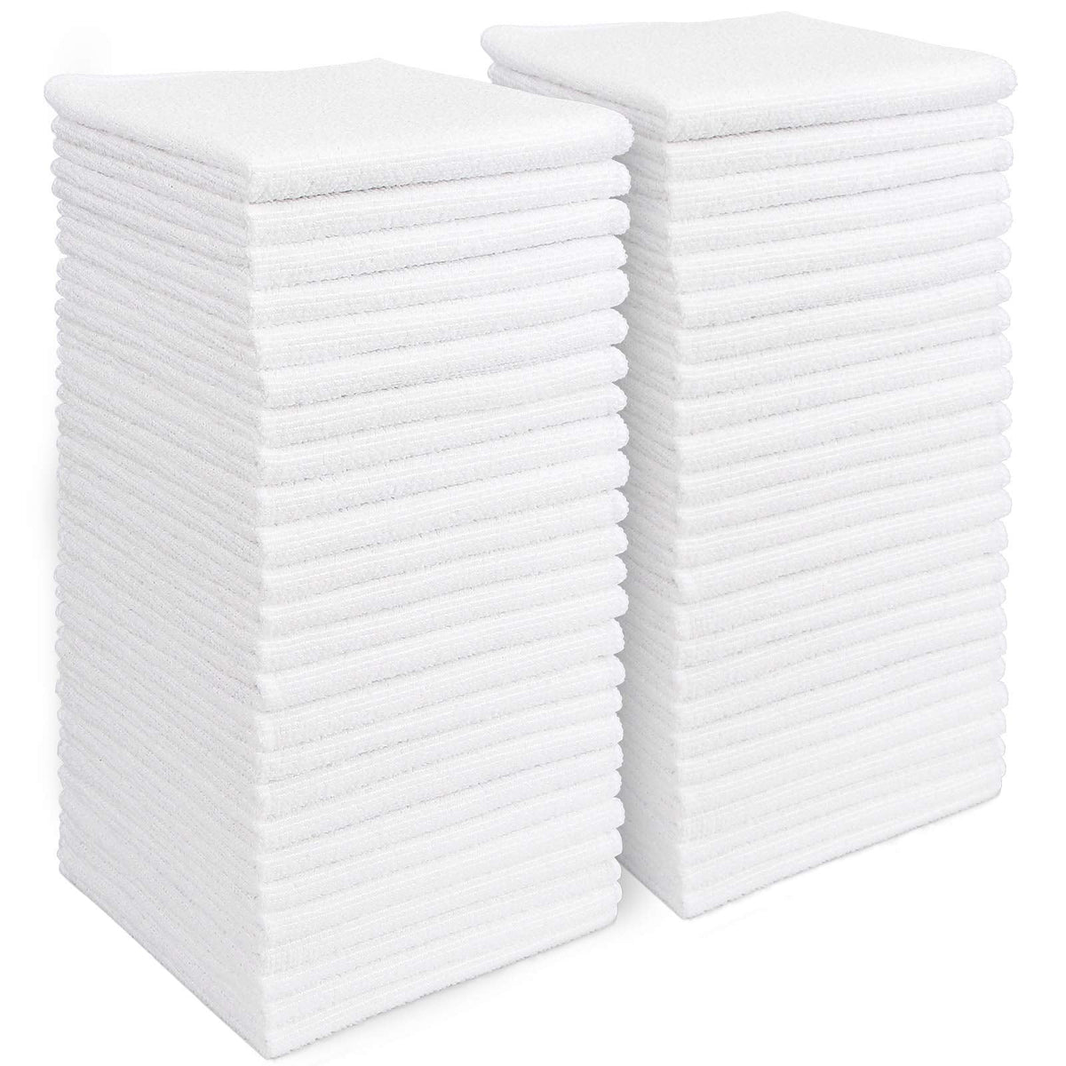 AIDEA Microfiber Cleaning Cloth White 50PK, Cleaning Rags, Lint Free Microfiber Towels, Kitchen Towels Dusting Cloth, Wash Cloths, Dish Rags White, 12"x 12"