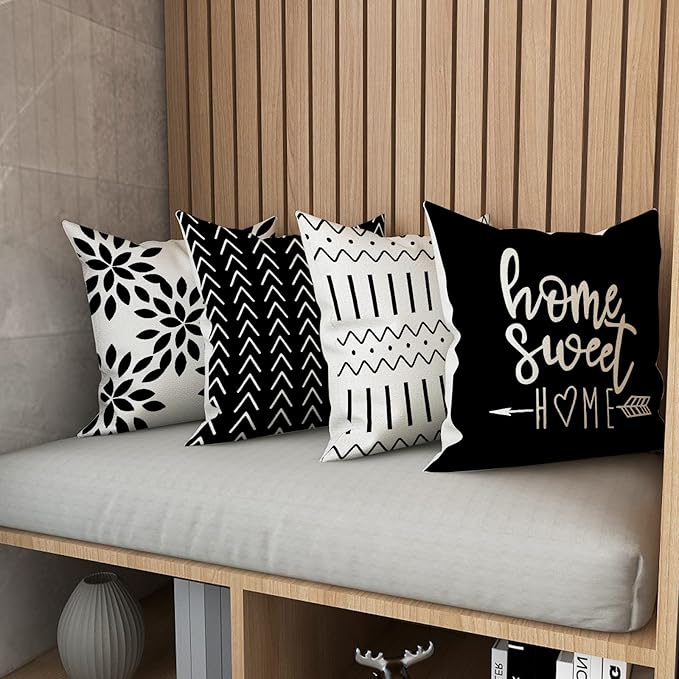YCOLL Pillow Covers 20x20 Set of 4, Modern Sofa Throw Pillow Cover, Decorative