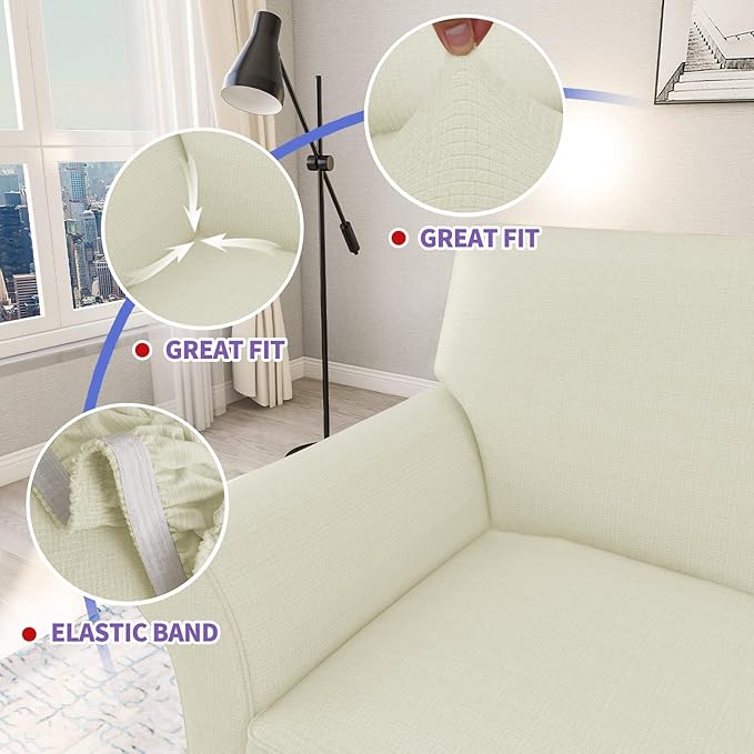 ZNSAYOTX 4 Piece Sofa Covers for Living Room Anti Slip Stretch Couch Covers for
