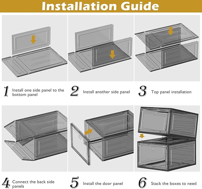 12 Pack Clear Shoe Storage Organizer