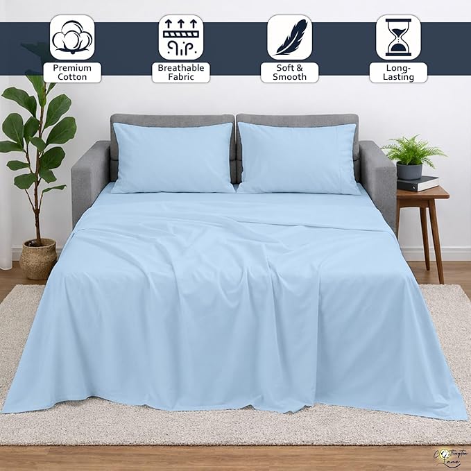 Cottington Lane Sleeper Sofa Sheets Full Size, 4 Piece Premium Quality 100%