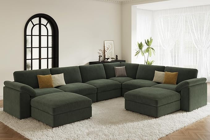 EASE MOOSE Oversized L Shaped Sectional Modular Sofa, Large U Shaped Sectional