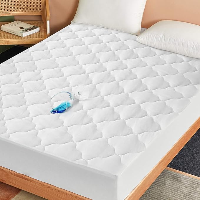 Full Mattress Pad Waterproof Mattress Protector, Quilted Full Size Mattress