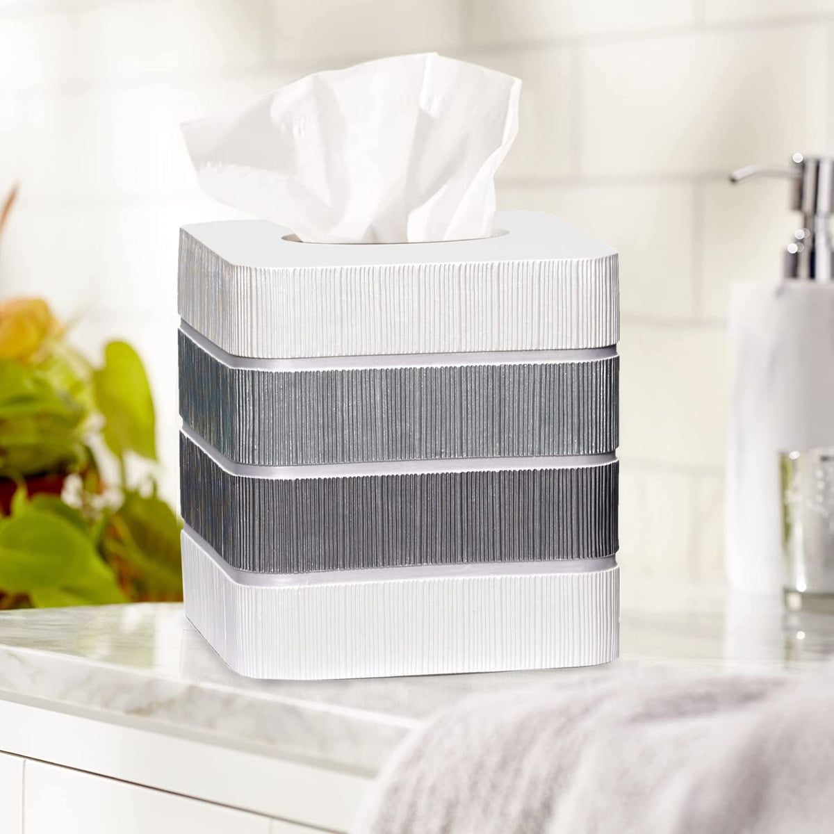 Popular Bath Modern LINE, Tissue Box, Grey