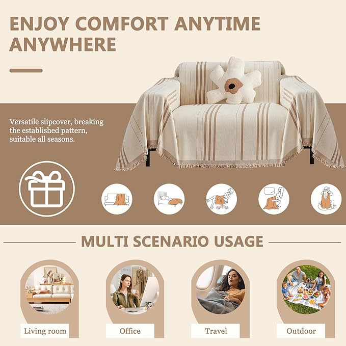 DREAMINGO Chenille Armchair Cover Jacquard Sofa Covers Washable Furniture