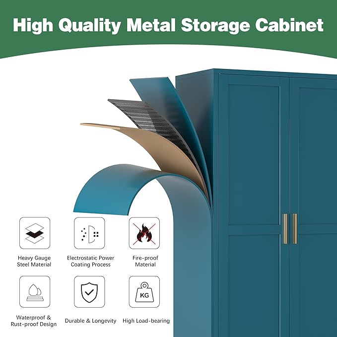 Bevivog Bathroom Storage Cabinet Freestanding, Living Room, Home Office