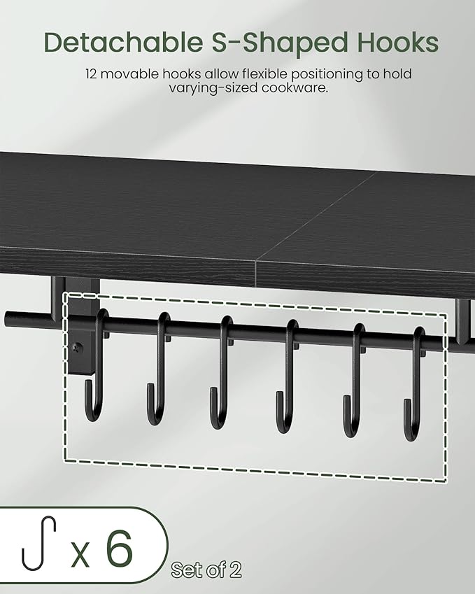 CHOEZON Wall-Mounted Pot Racks, Floating Shelves, Wall Shelves, Vintage Pot
