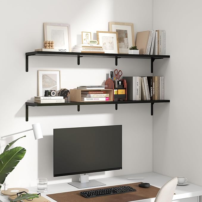 Fun Memories Deep Floating Shelves, 48W x 8D Floating Shelves Set of 2