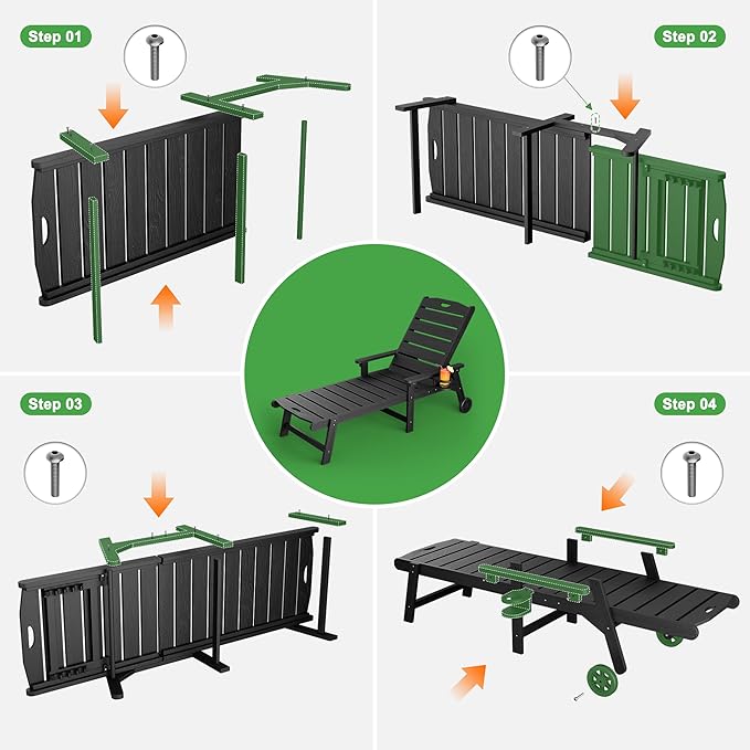 Outdoor Lounge Chair Set of 2
