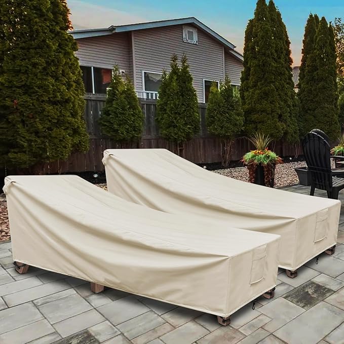 Outdoor Lounge Chair Covers Waterproof Patio Chaise Lounge Covers 600D