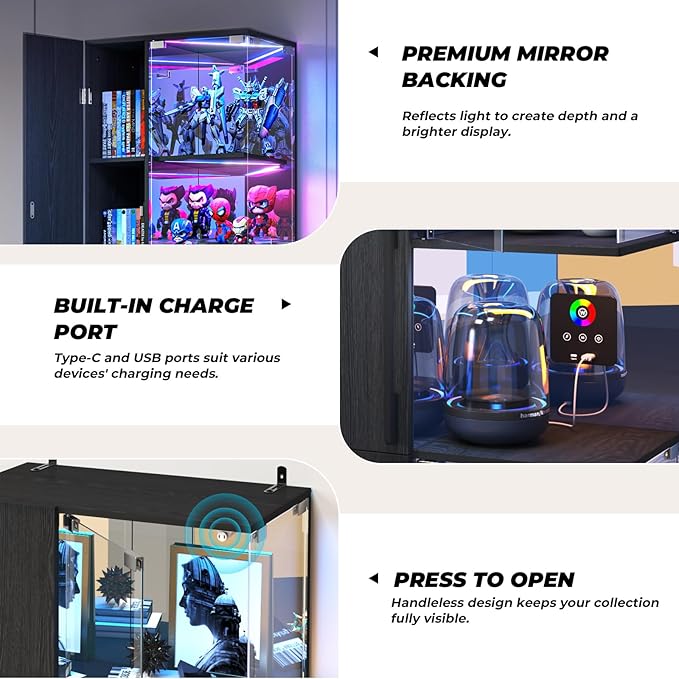 VersionTECH. Glass Display Cabinet