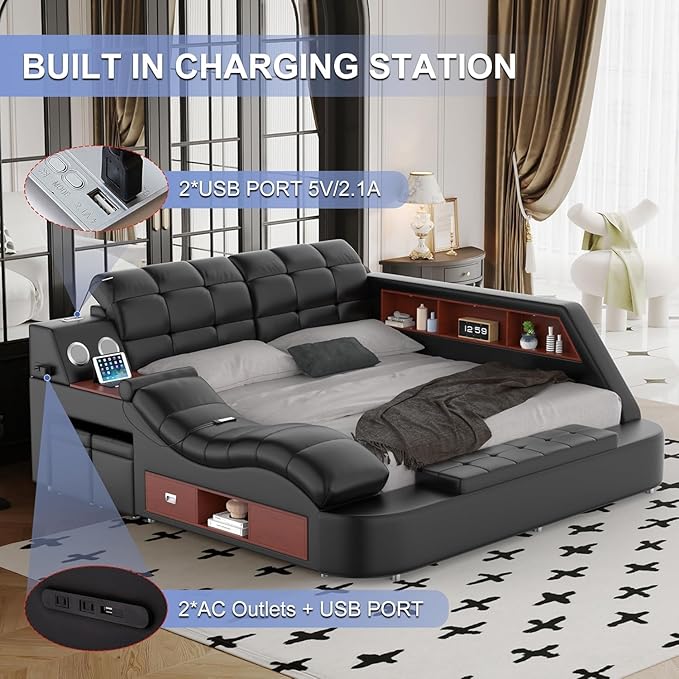 AF ARTISAN FURNITURE Queen Size Smart Multifuncional Bed Frame